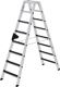 Stufenstehleiter 2x8 Stufen Alu.Gesamt-H.1850mm m.clip-step R13 Auflage MUNK