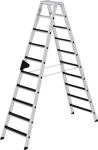 Stufenstehleiter 2x10 Stufen Alu.Gesamt-H.2320mm m.clip-step R13 Auflage MUNK