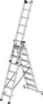 Stufen-Mehrzweckl. Alu.Stufen 3x7 gerif.Arbeits-H.b.ca.6100mm Traversenbr.1200mm