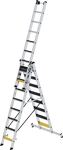 Stufen-Mehrzweckleiter Alu.Stufen 3x8 Arbeits-H.b.ca.6900mm Traversen-B.930mm
