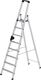 Stufenstehleiter 8 Stufen Alu.Gesamt-H.2510mm m.ergo-pad-Griffzone MUNK