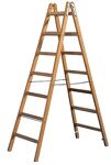 Sprossenstehleiter Holz, NW-Nr.: 9000461937 7 Sprossen, beidseitig begehbar   