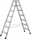 Stufenstehleiter 2x4 Stufen Alu.elox.Gesamt-H.1090mm Stufen genietet ZARGES