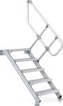 Treppe m.eins.Handlauf Stufen-B.1000mm senkr.H.max.1930mm A.2000mm 45Grad ZARGES