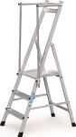 Plattformleiter 3 Stufen Alu.Plattform L400xB400mm m.klappbarem Handlauf ZARGES