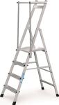 Plattformleiter 4 Stufen Alu.Plattform L400xB400mm m.klappbarem Handlauf ZARGES