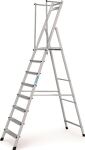 Plattformleiter 8 Stufen Alu.Plattform L400xB400mm m.klappbarem Handlauf ZARGES