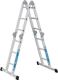 Vielzweckleiter Multitec M Alu.Sprossen 4x3 gekl.H1020xB750xT260mm Holzbelag