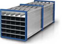 Wabenregal H1000xB1000xT3000mm Anz.Fächer 64 (8x8) enzianblau,RAL5010/verz.