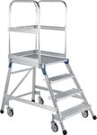 Podesttreppe 4 Plattform-H.960mm Stufen u.Plattfom Alu.geriffelt eins.ZARGES