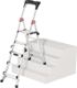 Stufenstehleiter 100TL Stufen 3-5Alu.elox.Gesamt-H.1430-1900mm teleskopier.HAILO