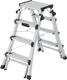 Stufenstehleiter D100TL Alu.Stufen 2x4-2x6 Gesamt-H.981-1430mm teleskopier.HAILO