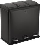 Tretabfallsammler Helit "the separator" 3x 20l DxH592mm Stahlbl.schwarz HELIT