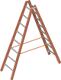 Stehleiter 2x8 Sprossen Aluminium/Holz Leiterlänge 2400mm Arbeits-H.b.ca.3600mm