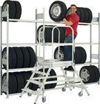 Reifenregal, NW-Nr.: 9147465045 H3500xB1300xT400mm, Anbaufeld verz. 5 Lagerebenen Trgf.150kg  