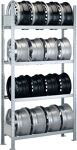 Felgenregal, NW-Nr.: 9147465097 H3500xB1150xT300mm, Anbaufeld verz. 5 Lagerebenen Trgf.150kg  