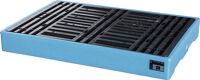 Flachwanne L1260xB860xH150mm PE m.PE-Gitterrost Auffangvol.150l