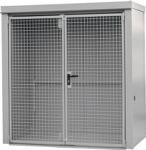 Gasflaschencontainer B2120xT1210xH2265mm m.Dach mausgrau o.Trennw.BAUER