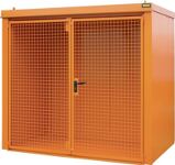 Gasflaschencontainer B2425xT1610xH2265mm m.Dach gelborange o.Trennw.BAUER