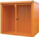 Gasflaschencontainer B2425xT1610xH2265mm m.Dach gelborange o.Trennw.BAUER