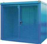 Gasflaschencontainer B2425xT1610xH2265mm m.Dach lichtblau o.Trennw.BAUER