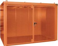 Gasflaschencontainer B3120xT1610xH2295mm m.Dach gelborange o.Trennw.BAUER