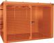 Gasflaschencontainer B3120xT1610xH2295mm m.Dach gelborange o.Trennw.BAUER
