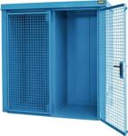 Gasflaschencontainer B2120xT1210xH2265mm m.Dach lichtblau Doppelflügeltür BAUER