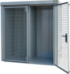 Gasflaschencontainer B2120xT1210xH2265mm m.Dach mausgrau Doppelflügeltür BAUER