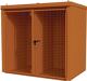 Gasflaschencontainer B2425xT1610xH2265mm m.Dach gelborange Doppelflügeltür BAUER