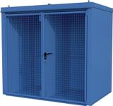 Gasflaschencontainer B2425xT1610xH2265mm m.Dach lichtblau Doppelflügeltür BAUER
