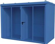 Gasflaschencontainer B3120xT1610xH2295mm m.Dach lichtblau Doppelflügeltür BAUER