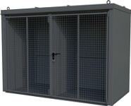 Gasflaschencontainer B3120xT1610xH2295mm m.Dach mausgrau Doppelflügeltür BAUER