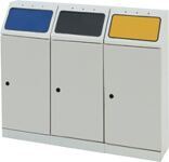Wertstoffsammler 3x45l H1000xB1200xT300mm lichtgrau stationär STUMPF