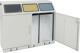 Wertstoffsammler H1000xB1180xT380mm Inh.3x 70l RAL 7035 m.Trethebel STUMPF