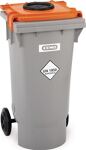 Spraydosen-Sammelbehälter 120l PE grau/orange fahrbar CEMO