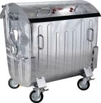 Müllgroßbehälter 1,1 m³ STA silber fahrb.CRAEMER