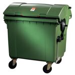 Müllgroßbehälter 1,1 m³ HDPE grün fahrbar,n.DIN EN 840-3 SULO