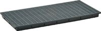 Regalwanne L1300xB620xH80mmPE schwarz m.Gitterrost 40l CEMO