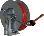 Schlauchaufroller f.Druckluft L12m Geh.Stahlbl.Federrückzug Ausgang 3/8 AG RAPID