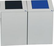 Abfallbehälter H570xB330xT310mm 45l grau, Deckel blau u.grau 2 St./Pck.STUMPF
