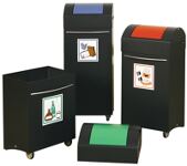 Wertstoffsammler 60l H790xB380xT320mm anthrazitgrau,feuerrot fahrbar STUMPF