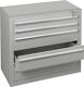 Schubladenschrank H900xB1000xT500mm lichtgrau 2x100,3x200mm Schubl.f.Steckregal