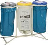 Abfallsammler H950xB1175xT440mm 120l Deckel silber/gelb/blau stationär 3-f.VAR