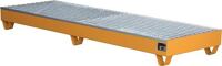 Auffangwanne 222l L2400xB800xH250mm Stahlbl.m.Gitterrost gelborange