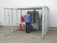 Gasflaschencontainer B3100xT1500xH2190mm m.Dach m.Doppelflügeltür BAUER