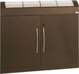 Wertstoffsammler H975xB1100xT320mm Inh.4x45l Soft-Mocca Klappen VA STUMPF