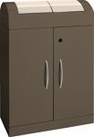 Wertstoffsammler H975xB620xT320mm Inh.2x45l Soft-Mocca Klappen VA STUMPF