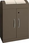 Wertstoffsammler H975xB620xT320mm Inh.2x45l Soft-Mocca Klappen VA STUMPF