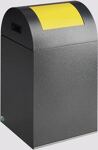 Wertstoffsammler 43l H600xB320xT320mm antik-silber/gelb m.Einwurfklappe VAR